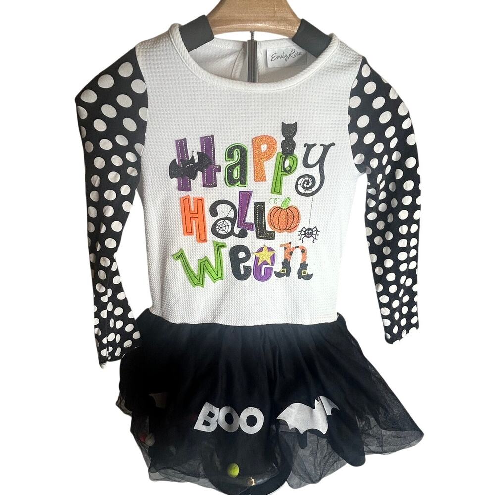 Emily Rose girls size Med Happy Halloween long sleeve dress Tulle skirt